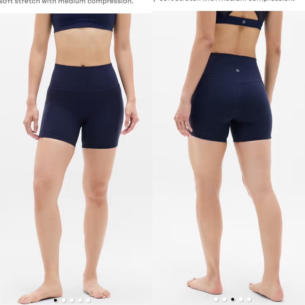 Athleta Salutation Stash High Rise 5" Short Navy